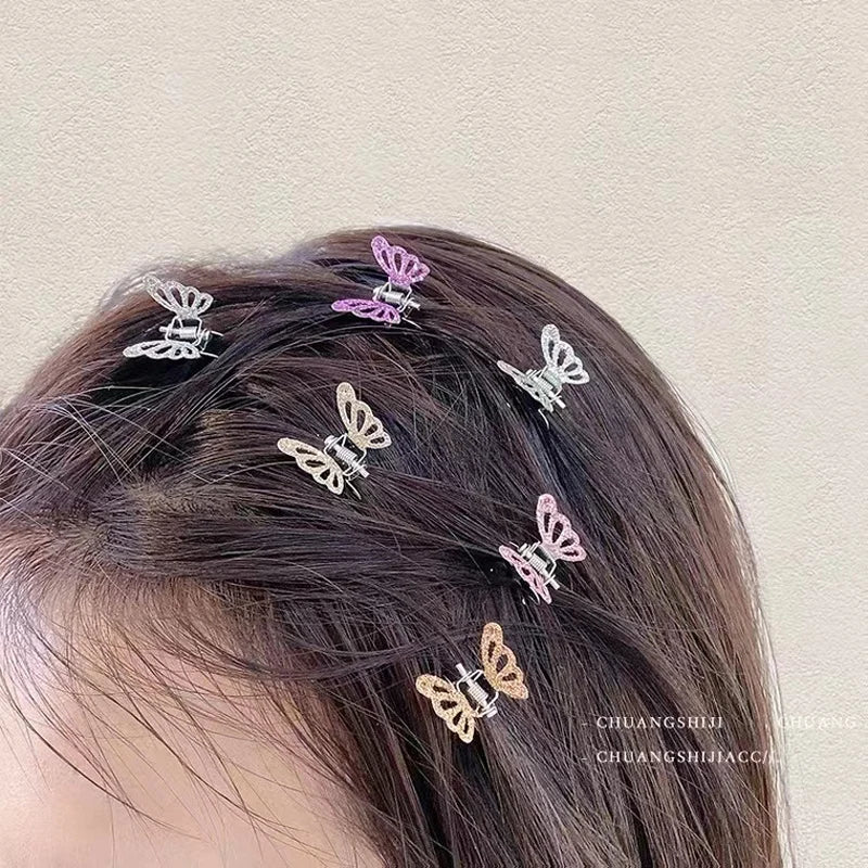 10pcs/set Women Girls Cute Butterfly Shape Small Hair Claws Ponytail Sweet Decorate Hair Clips Hairpins Fashion Hair Accessories